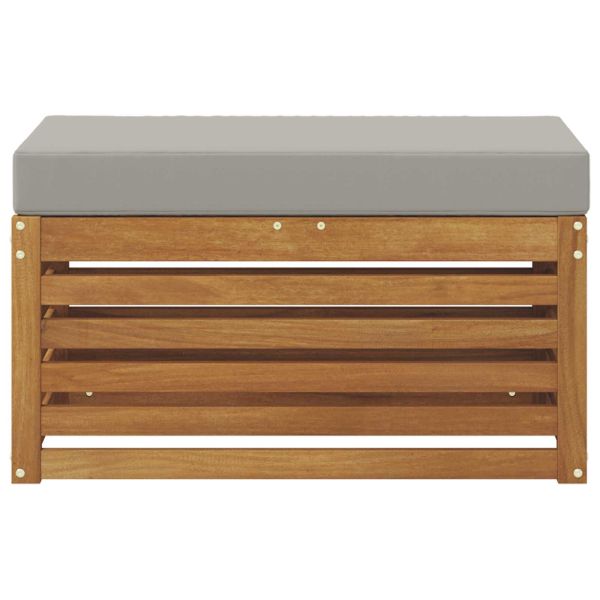 Външна табуретка с възглавница Естествен 80 x 43 x 37 см