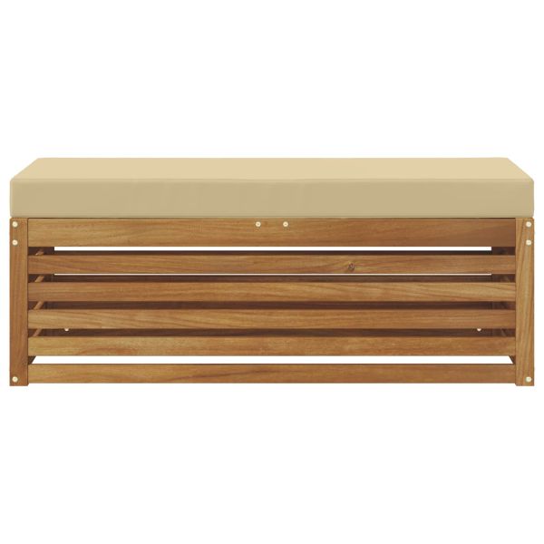 Външна табуретка с възглавница Естествен 115 x 43 x 37 см