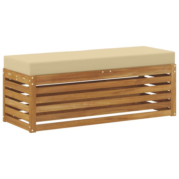 Външна табуретка с възглавница Естествен 115 x 43 x 37 см