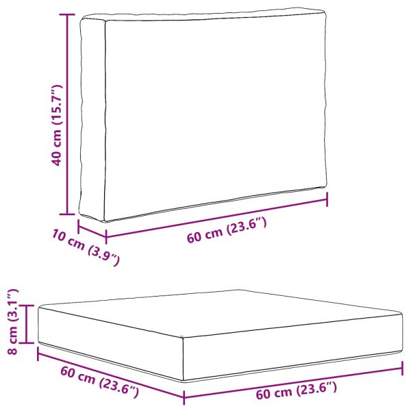 Възглавница за диван на открито 2 pcs Кралско синьо Полиестер