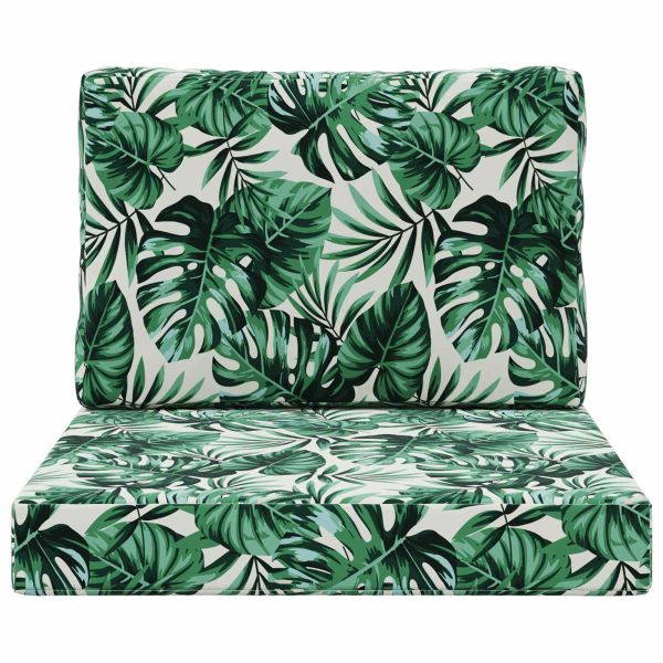 Възглавница за диван на открито 2 pcs Мотив с листа Полиестер