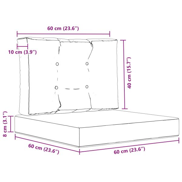 Възглавница за диван на открито 2 pcs Розово Полиестер