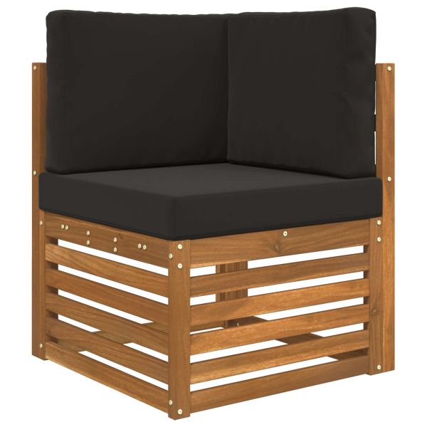 Възглавница за диван на открито 3 pcs Черен Полиестер