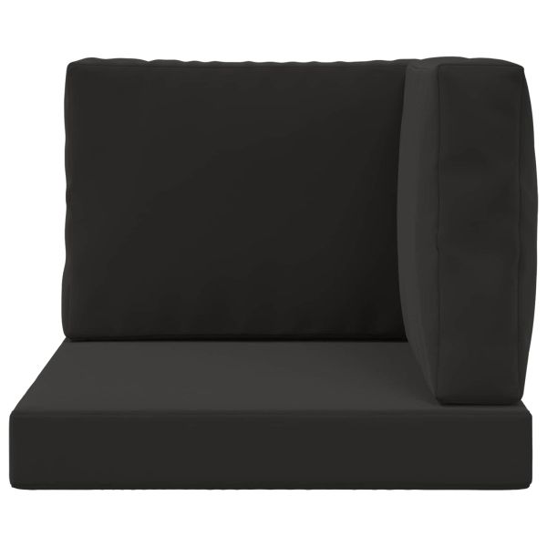 Възглавница за диван на открито 3 pcs Черен Полиестер