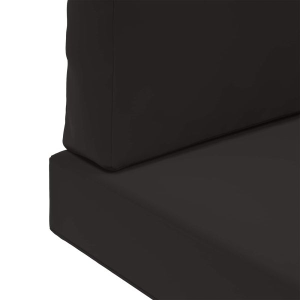 Възглавница за диван на открито 3 pcs Черен Полиестер