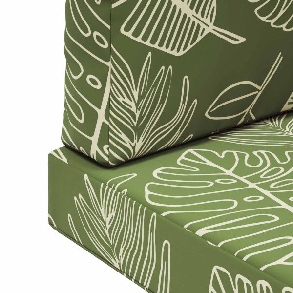 Възглавница за диван на открито 3 pcs Дизайн с листа Полиестер