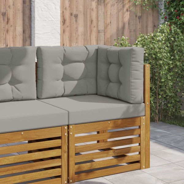 Възглавница за диван на открито 3 pcs Сив Полиестер