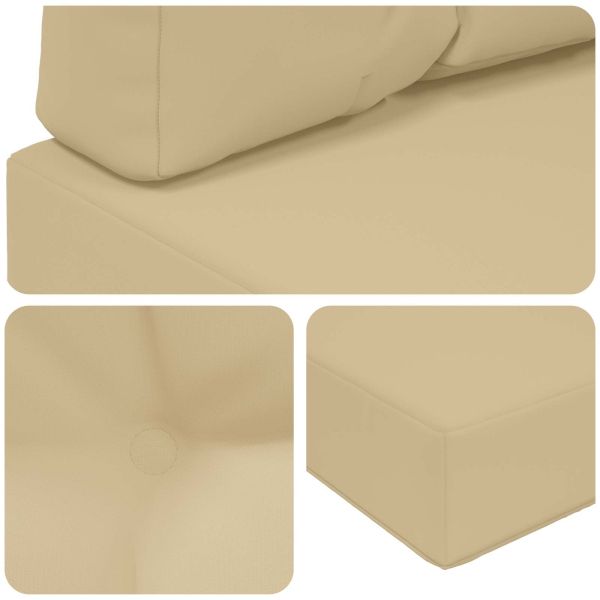 Възглавница за диван на открито 3 pcs Бежово Полиестер