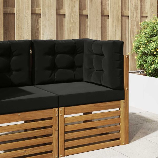 Възглавница за диван на открито 3 pcs Черен Полиестер