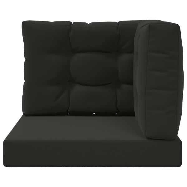 Възглавница за диван на открито 3 pcs Черен Полиестер
