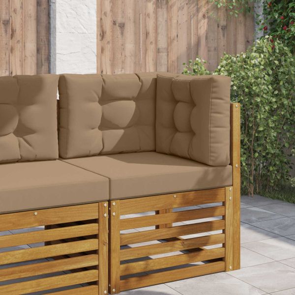 Възглавница за диван на открито 3 pcs Таупе Полиестер