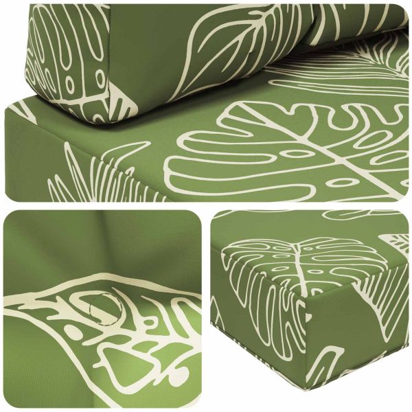 Възглавница за диван на открито 3 pcs Дизайн с листа Полиестер