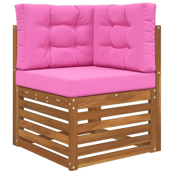 Възглавница за диван на открито 3 pcs Розово Полиестер