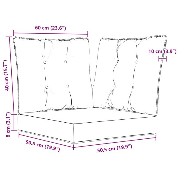Възглавница за диван на открито 3 pcs Розово Полиестер