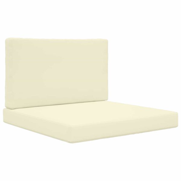 Възглавница за диван на открито 2 pcs Крем Полиестер