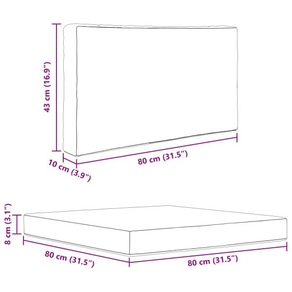 Възглавница за диван на открито 2 pcs Зелен Полиестер