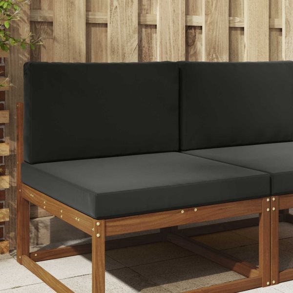 Възглавница за диван на открито 2 pcs Черен Полиестер