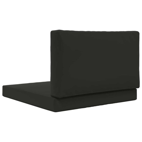 Възглавница за диван на открито 2 pcs Черен Полиестер