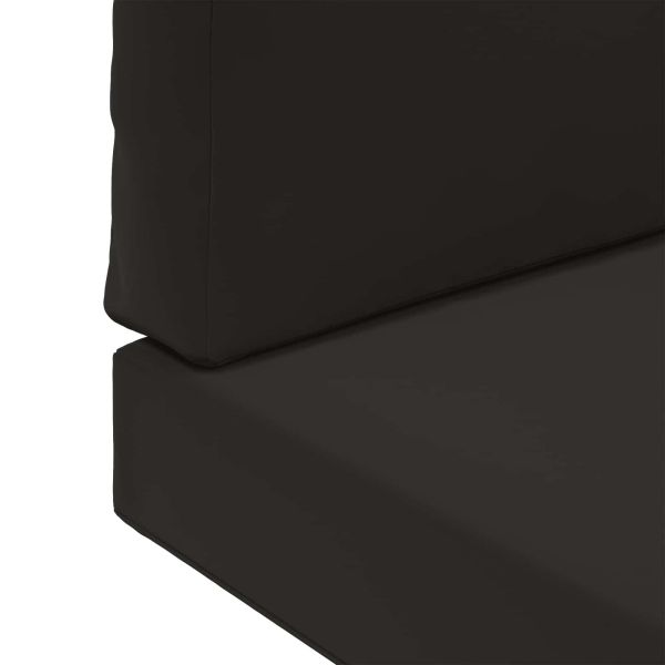 Възглавница за диван на открито 2 pcs Черен Полиестер