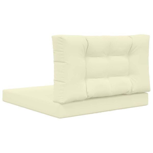 Възглавница за диван на открито 2 pcs Крем Полиестер