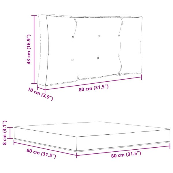 Възглавница за диван на открито 2 pcs Червено Полиестер