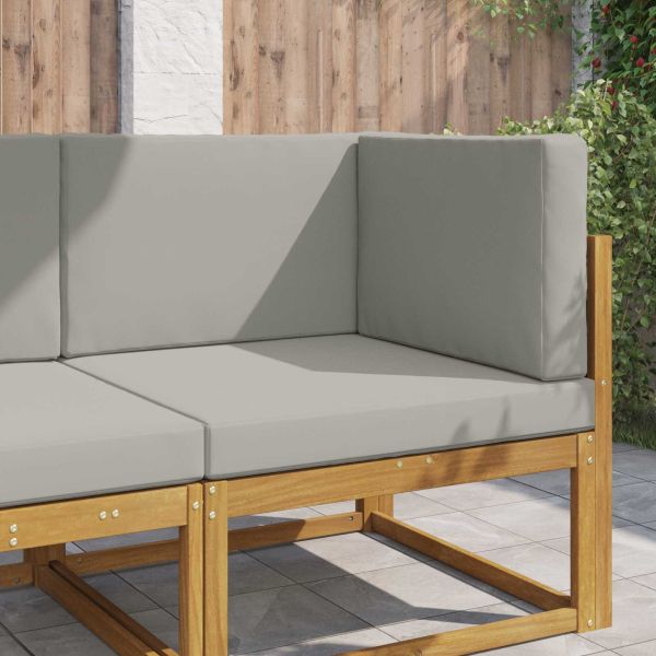 Възглавница за диван на открито 3 pcs Сив Полиестер