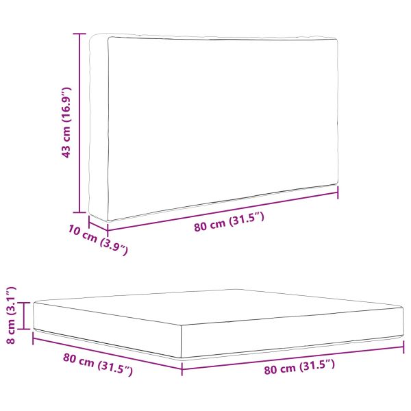 Възглавница за диван на открито 3 pcs Сив Полиестер