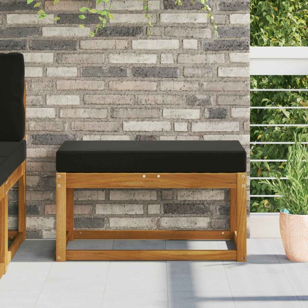 Възглавница за открито седалка Черен 80 x 40 x 8 cm