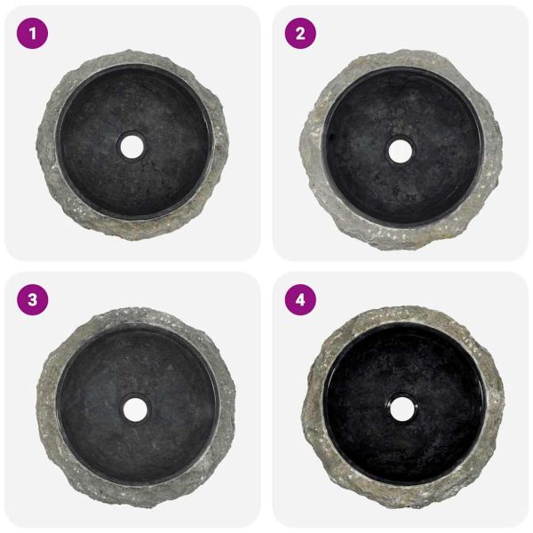 Мивка, 40x12 см, мрамор, черна