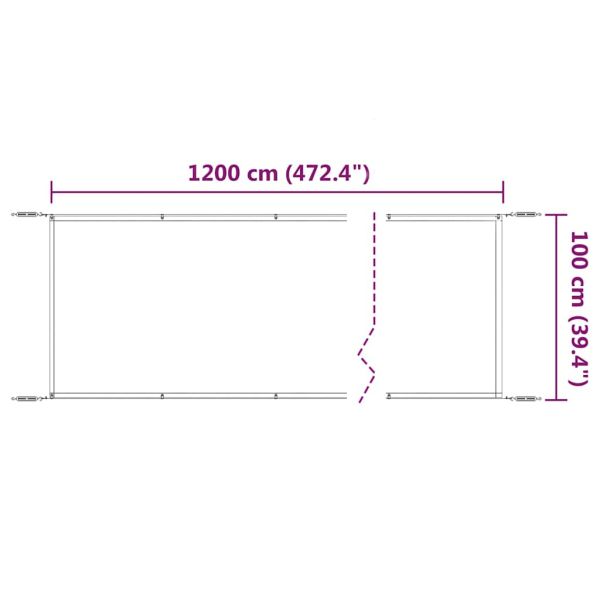 Вертикален сенник, таупе, 100x1200 см, оксфорд плат