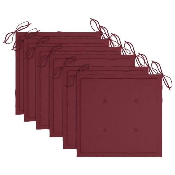 Стифиращи градински столове с възглавници 6 бр тик масив