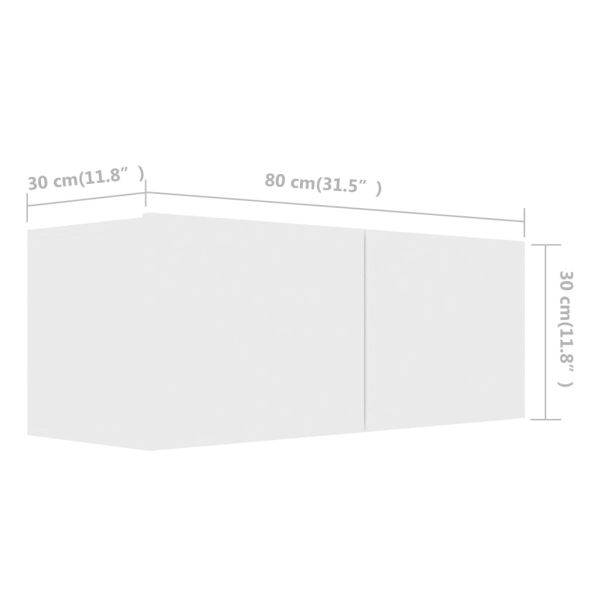 Комплект ТВ шкафове от 7 части, бял, инженерно дърво