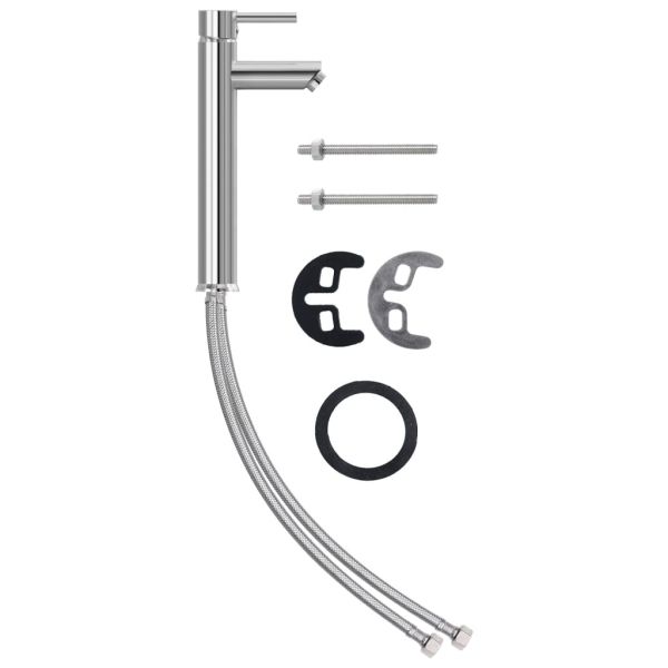 Мивка за баня с кран и сифон, златисто закалено стъкло