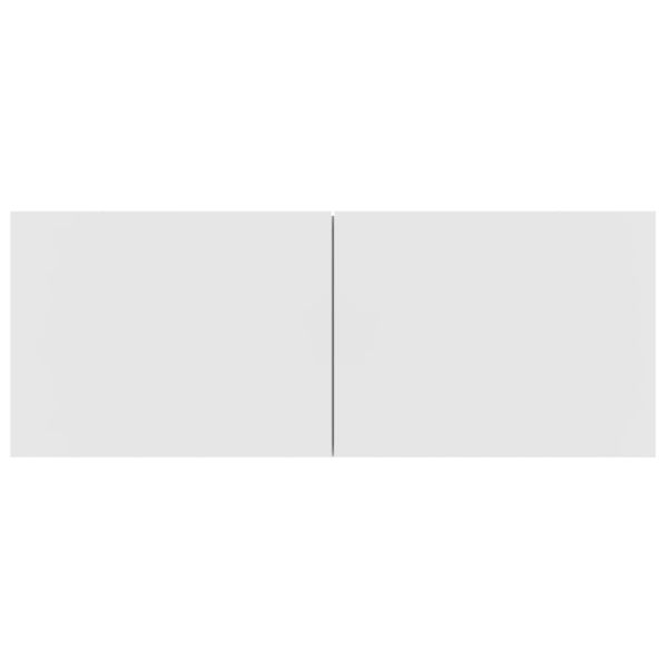 Комплект ТВ шкафове от 4 части, инженерно дърво, бял гланц