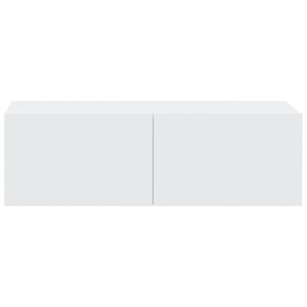 Комплект ТВ шкафове от 5 части инженерно дърво Бял гланц