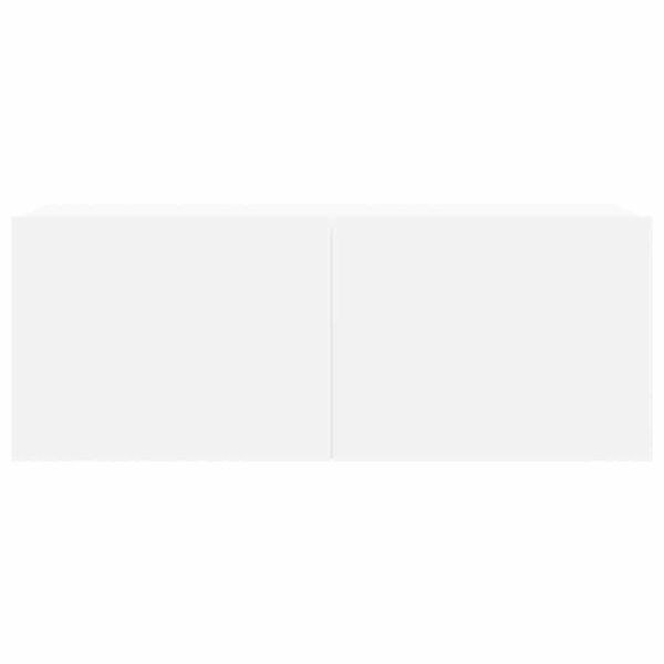 Комплект ТВ шкафове от 7 части, бял, инженерно дърво