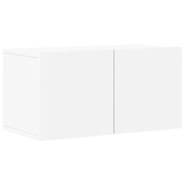 Комплект ТВ шкафове от 7 части, бял, инженерно дърво