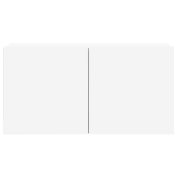 Комплект ТВ шкафове от 7 части, бял, инженерно дърво