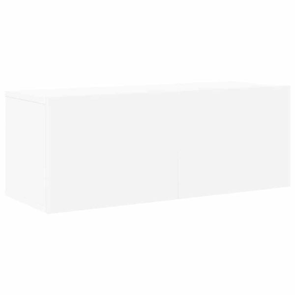 Комплект ТВ шкафове от 4 части, инженерно дърво, бял гланц