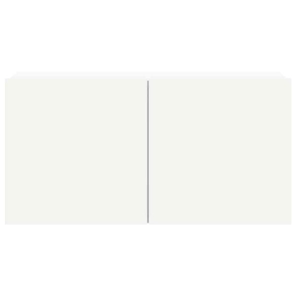 Комплект ТВ шкафове от 4 части, инженерно дърво, бял гланц