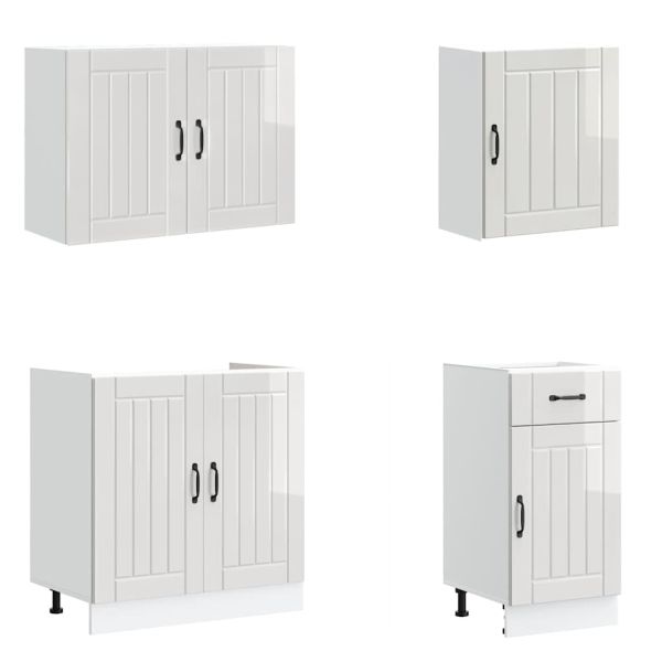 Комплект кухненски шкафове от 7 части Lucca, инженерно дърво