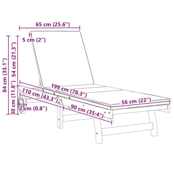 Шезлонг 2-човек 2 pcs Кафяво Солидно акациево дърво