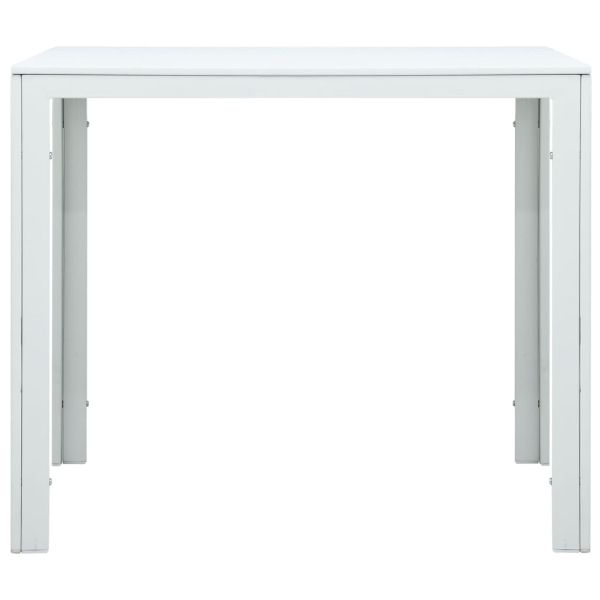 Маса за кафе, бяла, 78x78x74 см, HDPE, дървен вид