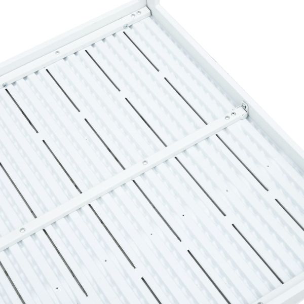 Маса за кафе, бяла, 78x78x74 см, HDPE, дървен вид