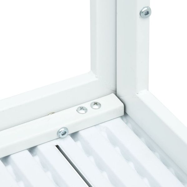 Маса за кафе, бяла, 78x78x74 см, HDPE, дървен вид