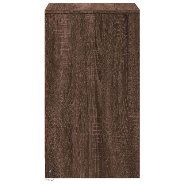 Нощни шкафчета с LED, 2 бр, Кафяв дъб, инженерно дърво