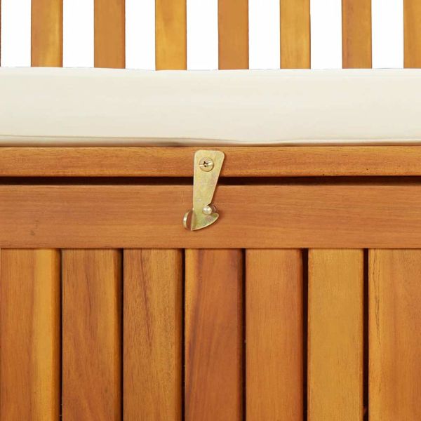 Градинска пейка за съхранение, акация масив, 120x63x84 cм