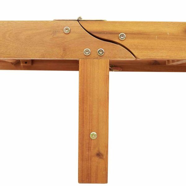 Шезлонг Кафяво 63 x 199 x 85см Масивна акациева дървесина