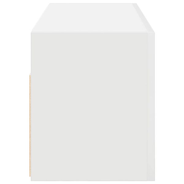 Стенен шкаф за баня, бял, 80x25x30 см, инженерно дърво