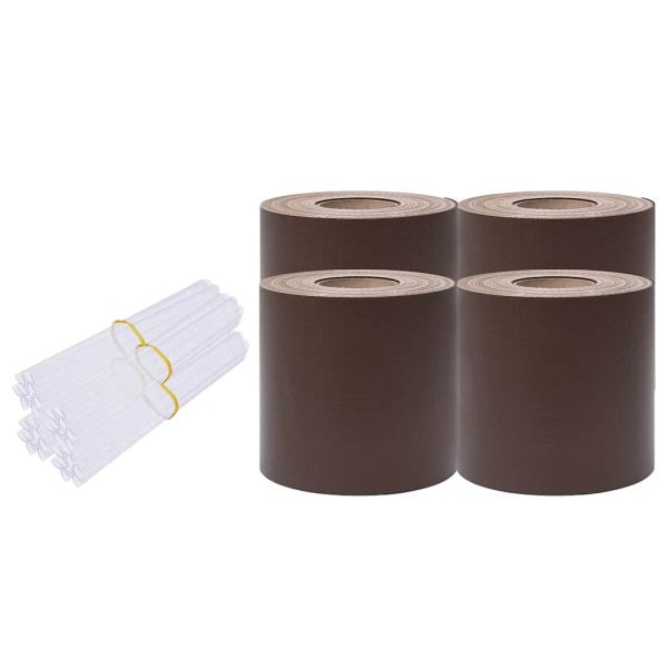 Ленти за покриване на огради 4 бр PVC 35x0,19 м кафяви